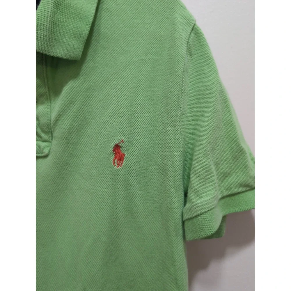 Polo‎ Ralph Lauren Little Boys Green Short Sleeve Cotton Shirt Sz. 8 Orange Pony